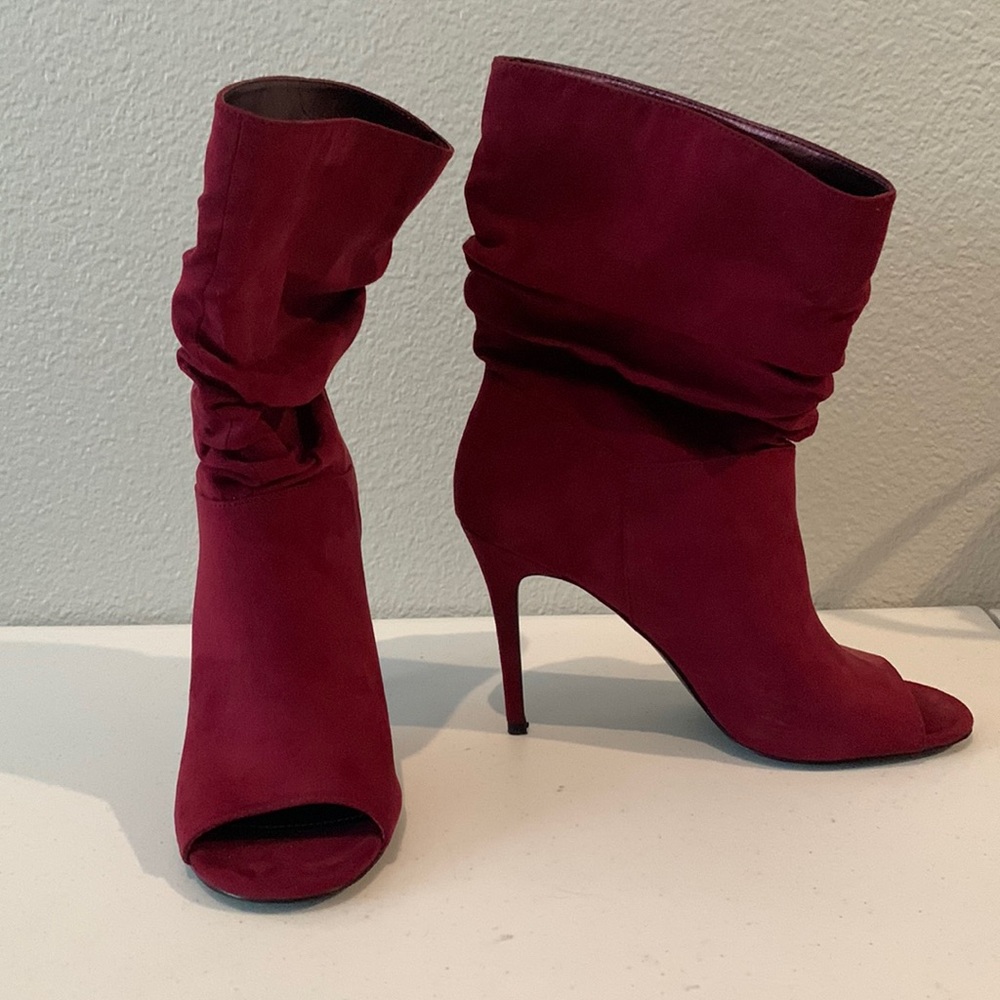 Open Toe Suede Booties